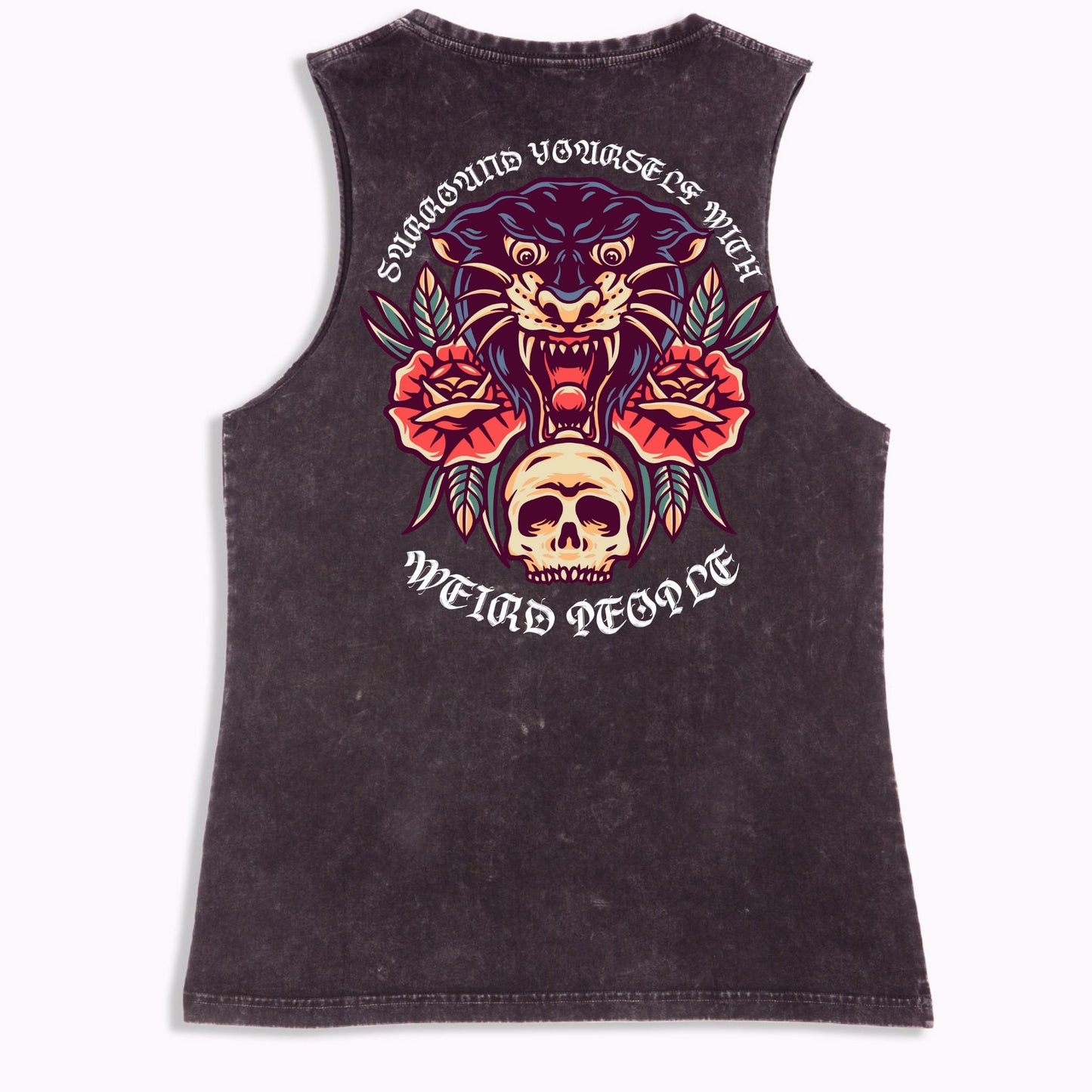 Weird People Tank - Black Stone Washed