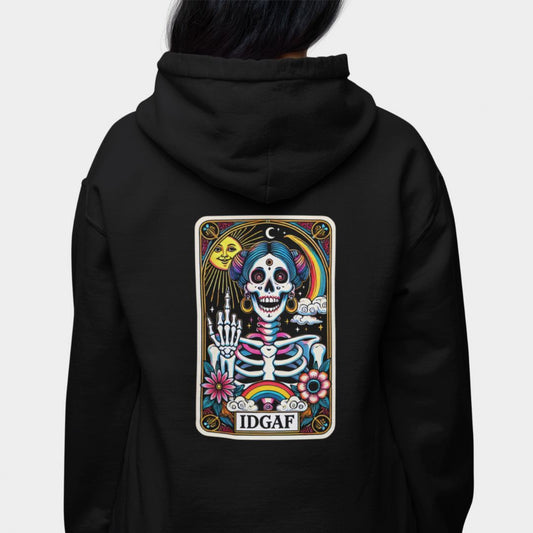 IDGAF Tarot Black Oversized Hoodie