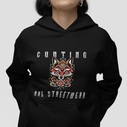 Cunting Fox Black Oversized Hoodie