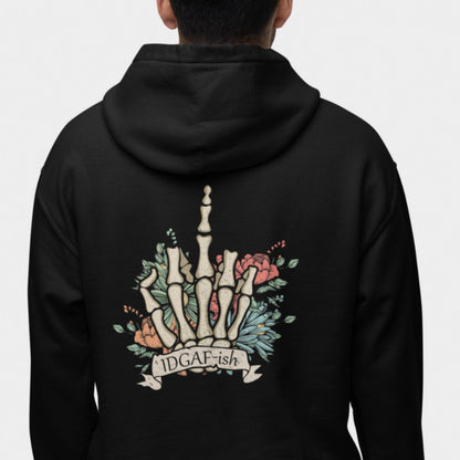 IDGAF Finger Black Oversized Hoodie