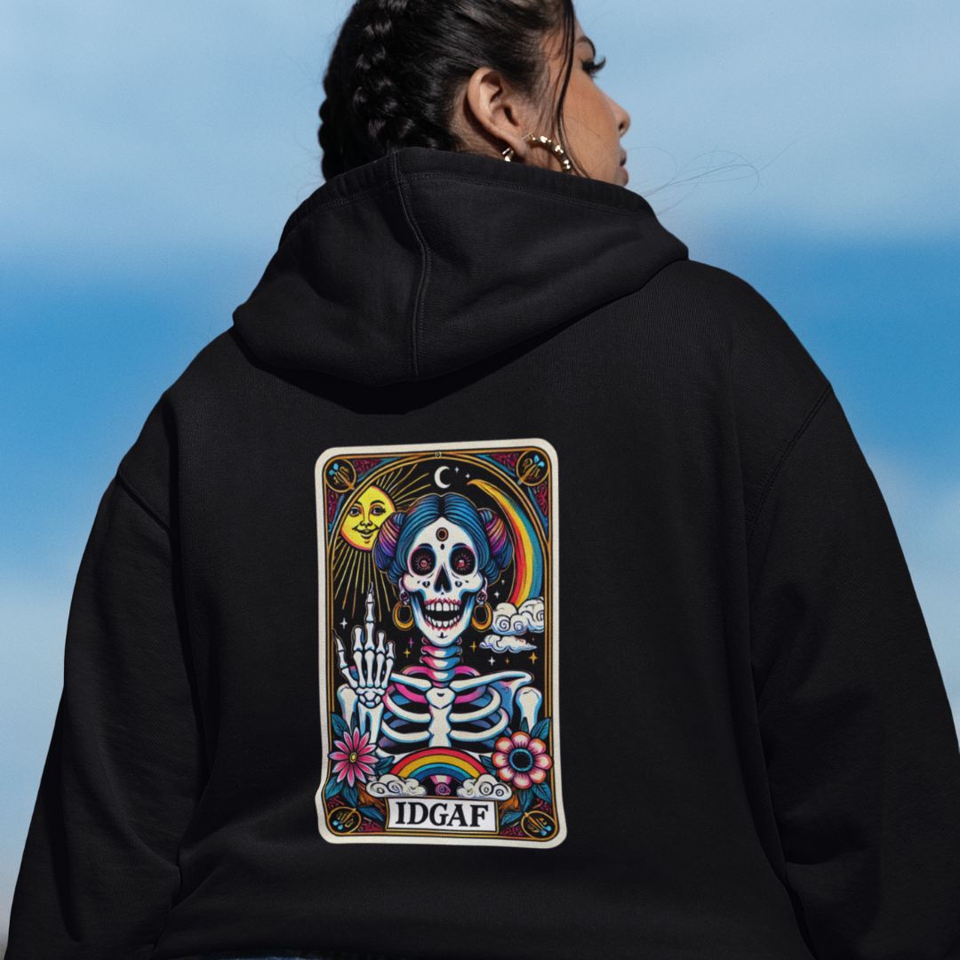 IDGAF Tarot Black Oversized Hoodie