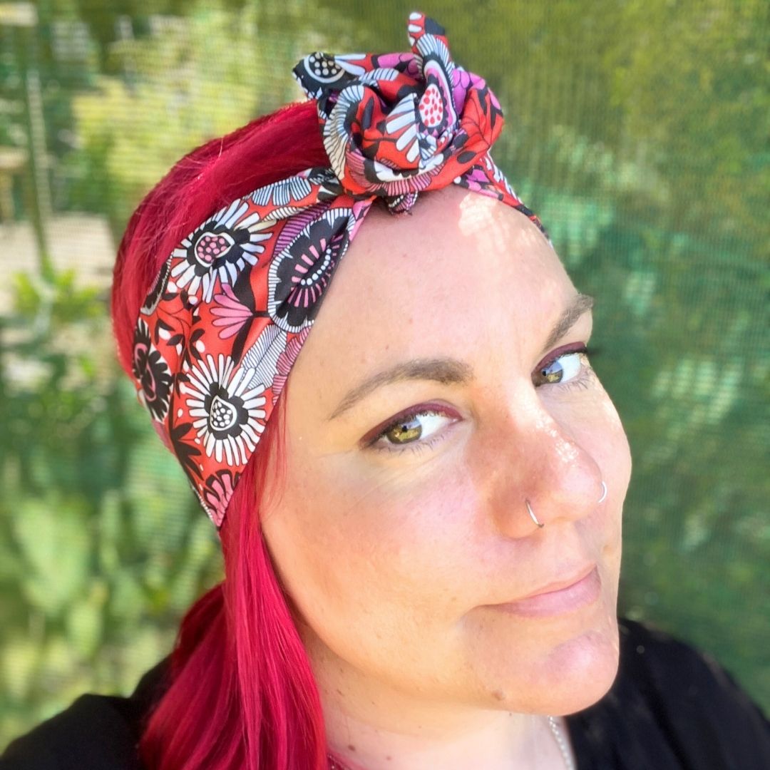 70's floral boho wire adjustable headband