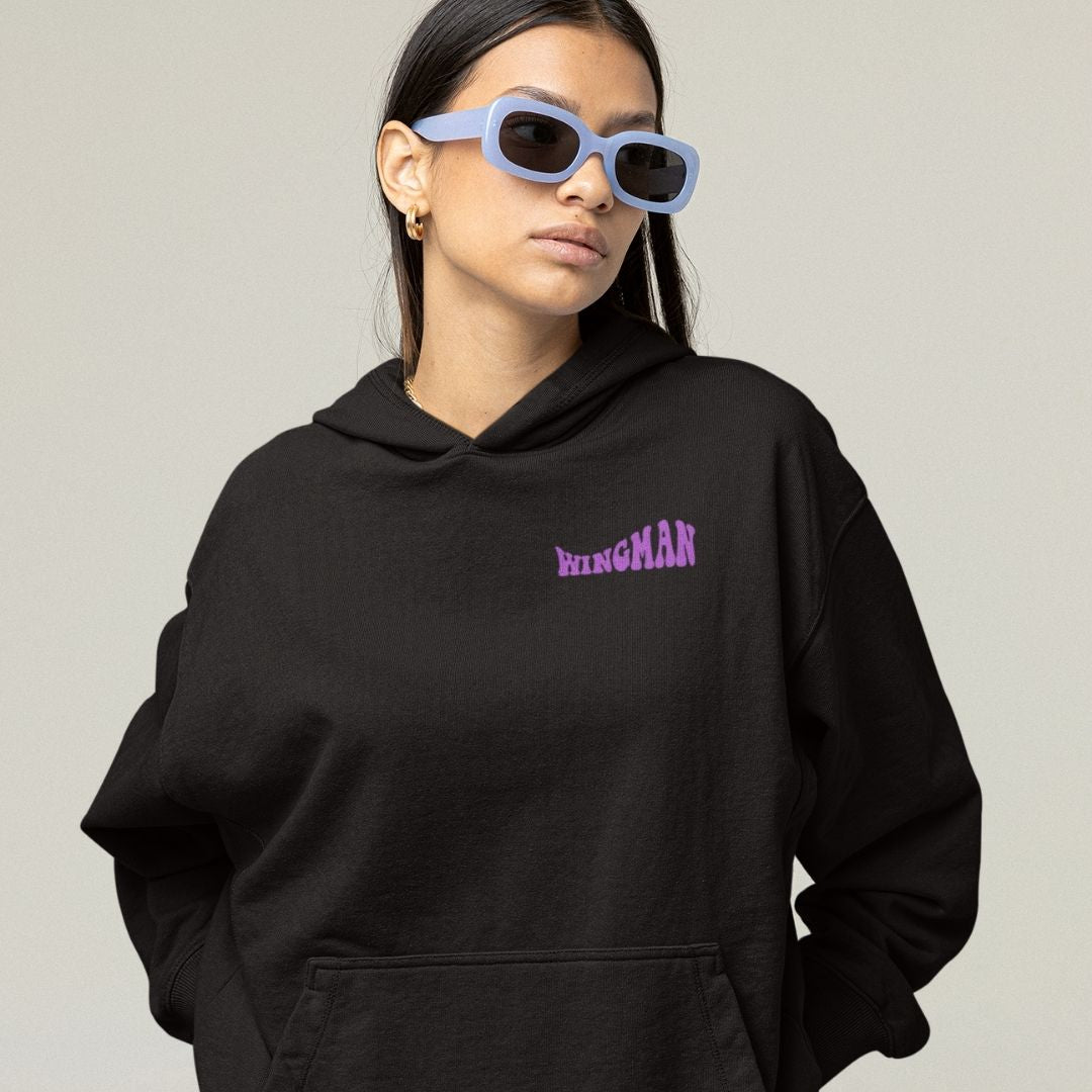 Wingman Black Oversized Hoodie