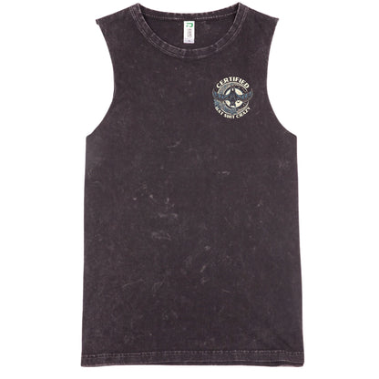 Bat Shit Crazy Tank - Black Stone Washed