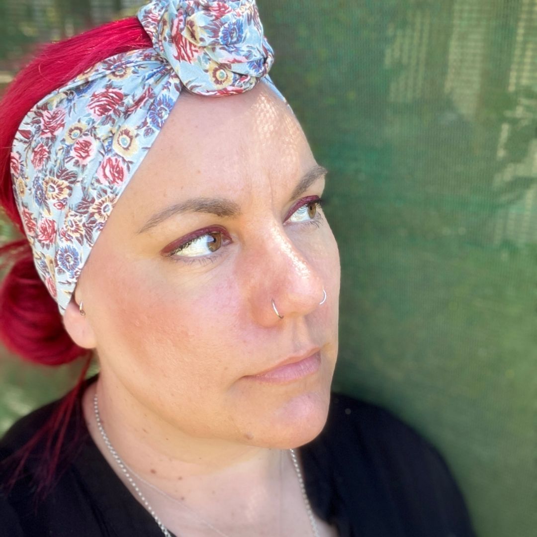 Blue Floral boho wire headwrap handmade in Melbourne