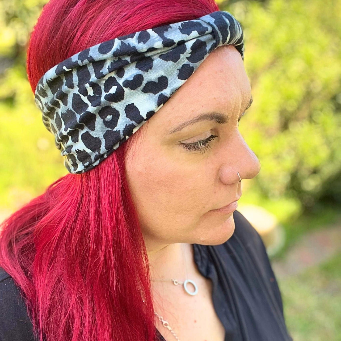 Blue Leopard Stretchable Headband for Women