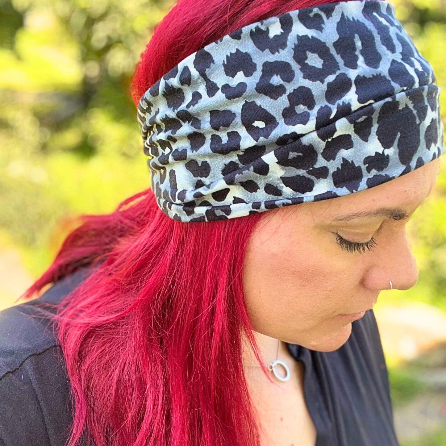 Blue Leopard Stretchable Headband for Women