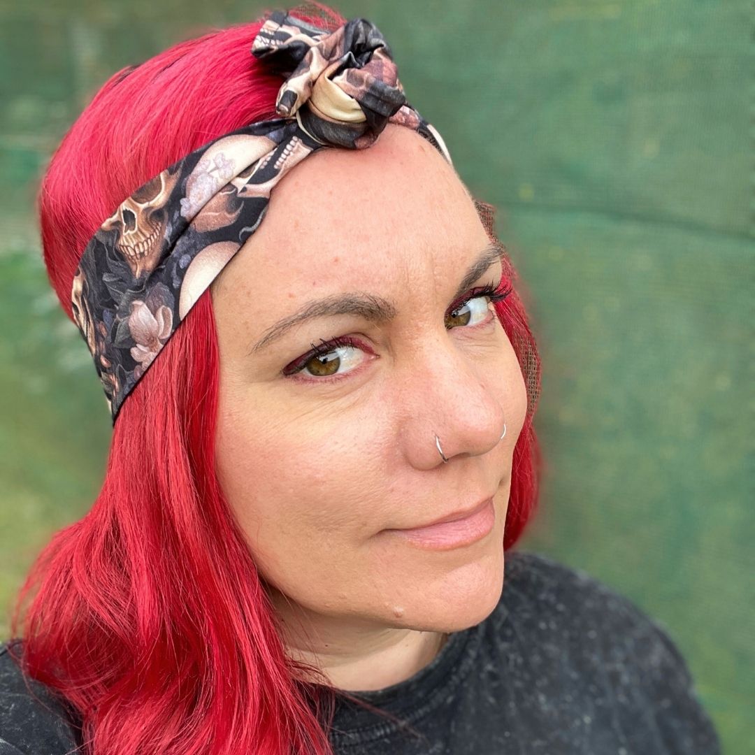 Floral Skulls Wire Headwrap