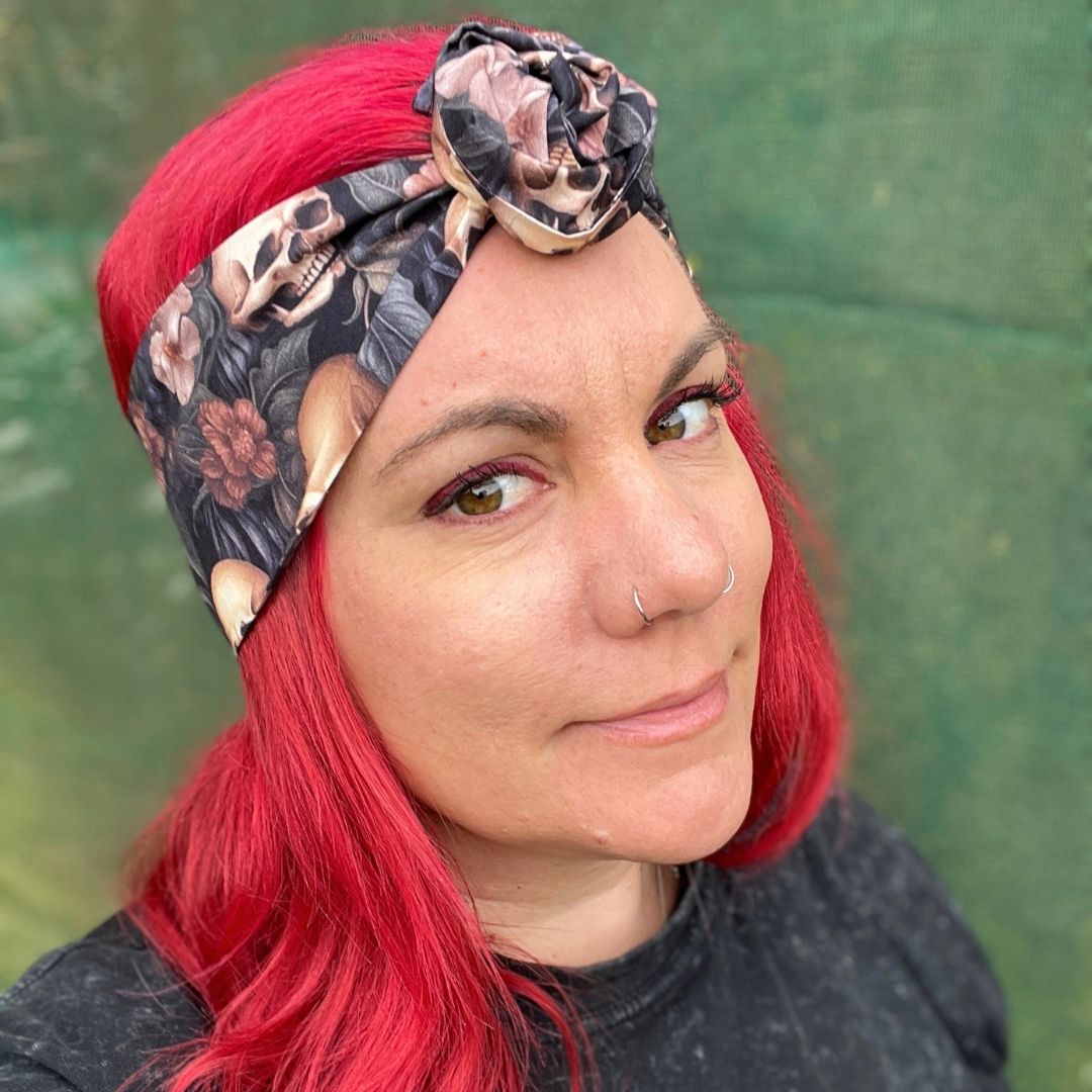 Floral Skulls Wire Headwrap