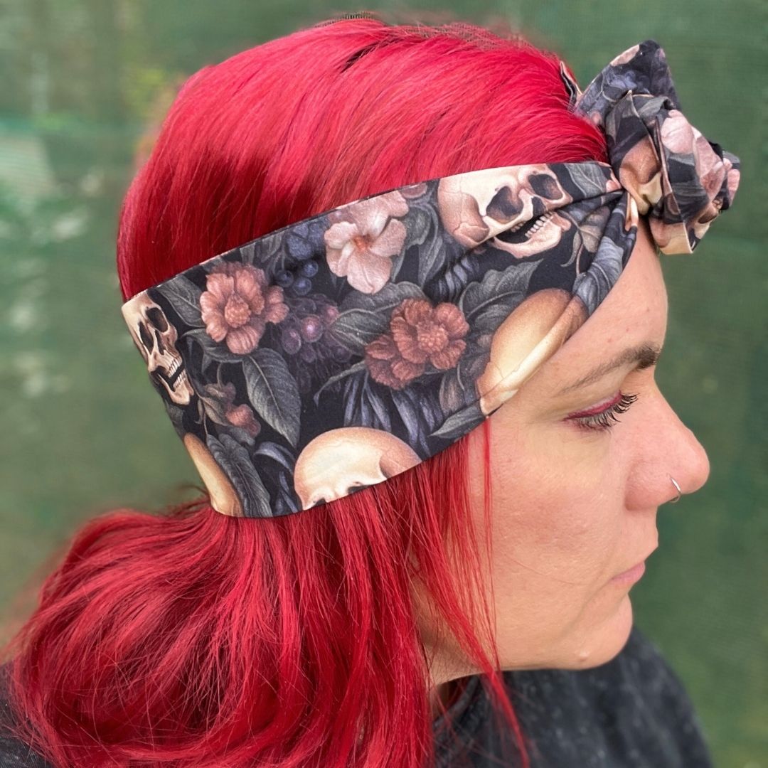 Floral Skulls Wire Headwrap