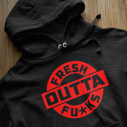 Fresh Outta Fu#ks Black oversized Hoodie