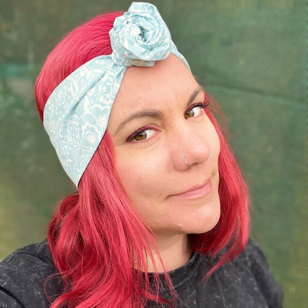 Light Blue Paisley Wire Headwrap