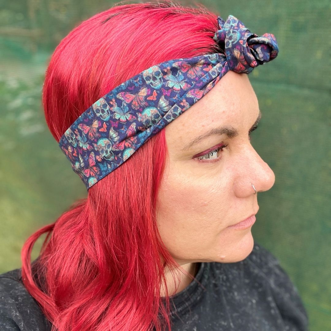 Moth and Skulls Wire Headwrap