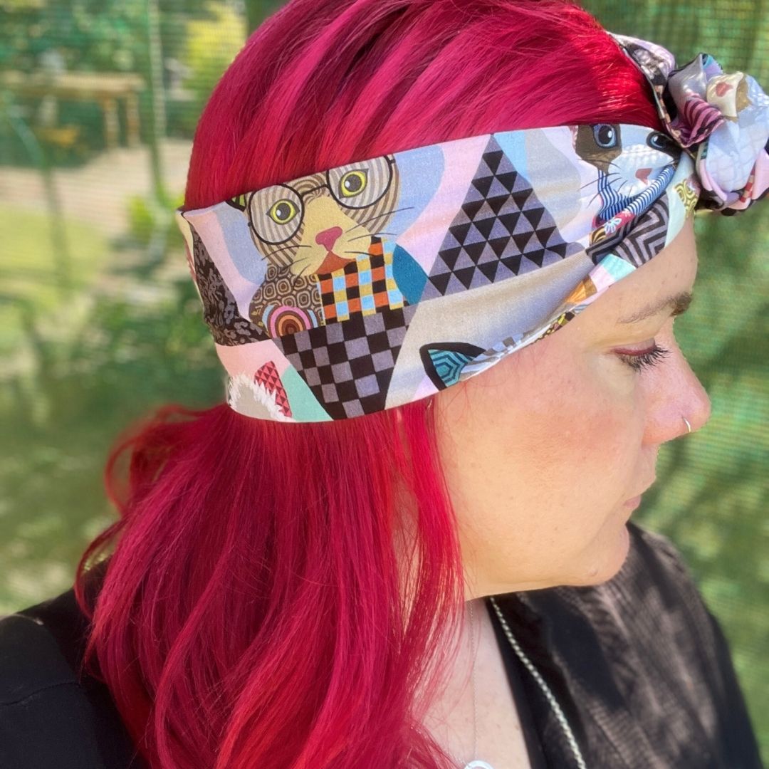 cats wire headband, handmade in Melbourne, adjustable headband