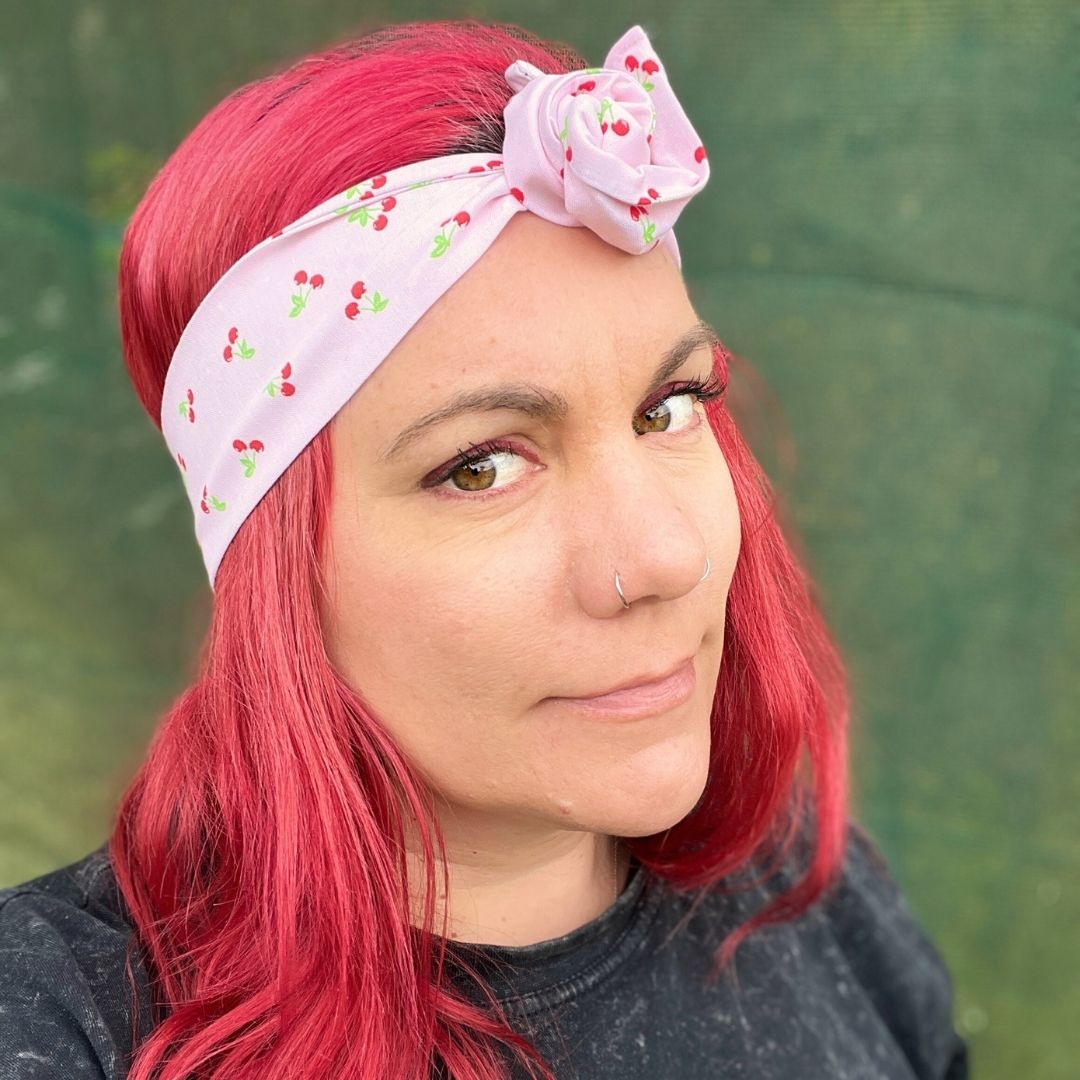 Pink Cherry Wire Headwrap