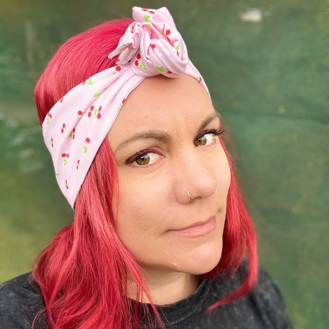 Pink Cherry Wire Headwrap