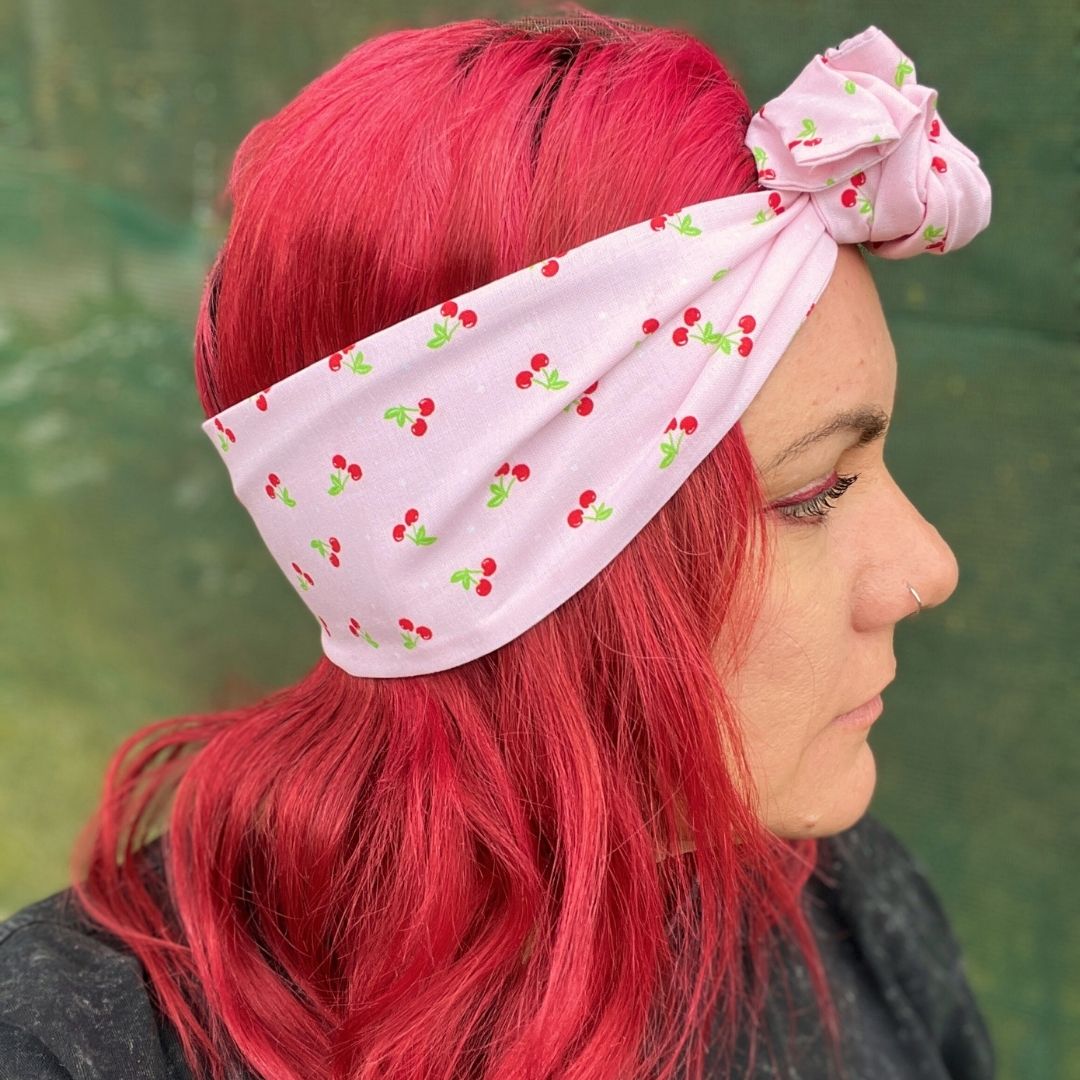 Pink Cherry Wire Headwrap