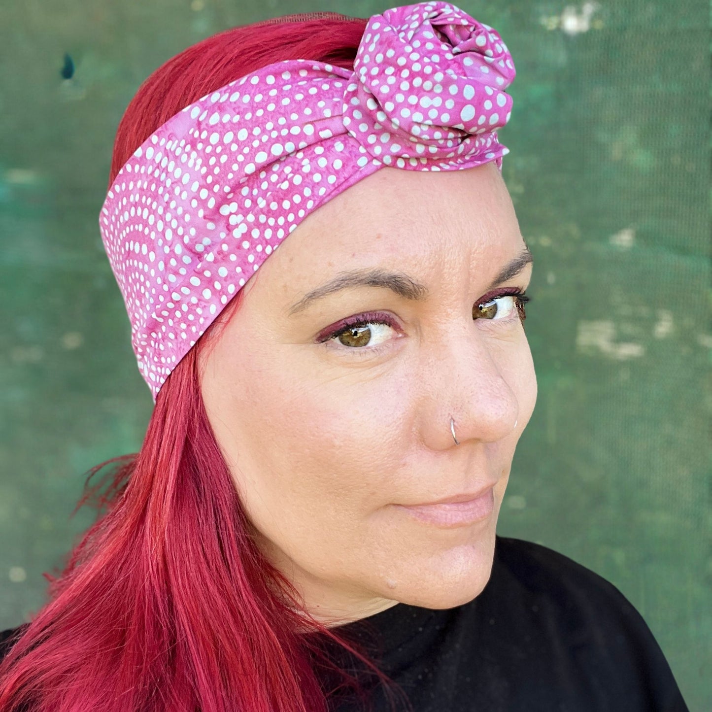 Pink tie dye polka dot wire headband Unleash your boho spirit with our exclusive range of hair accessories, made in Melbourne for the modern woman. Discover unique, handcrafted pieces that blend artisanal quality with Boho style. Shop now and find the perfect accessory to express your individuality, straight from Australia.