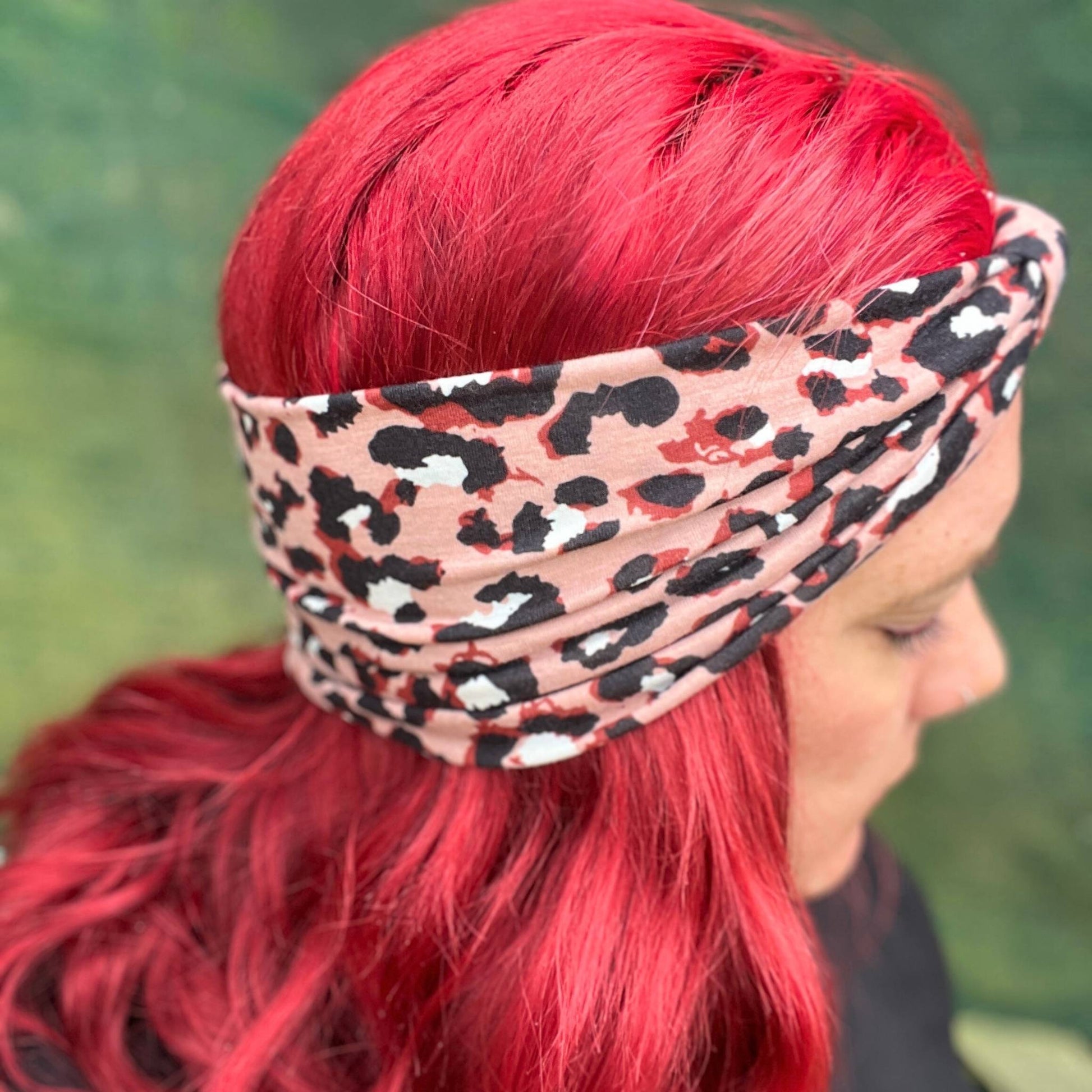 Pink and Black Leopard Stretch Headband