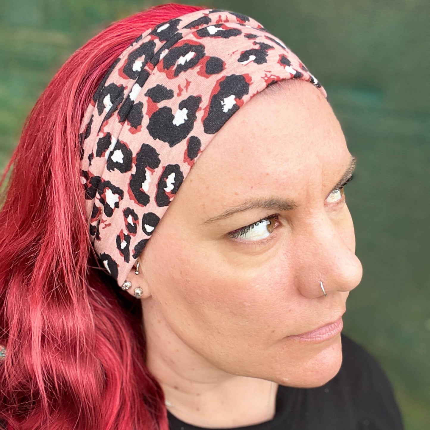 Pink and Black Leopard Stretch Headband