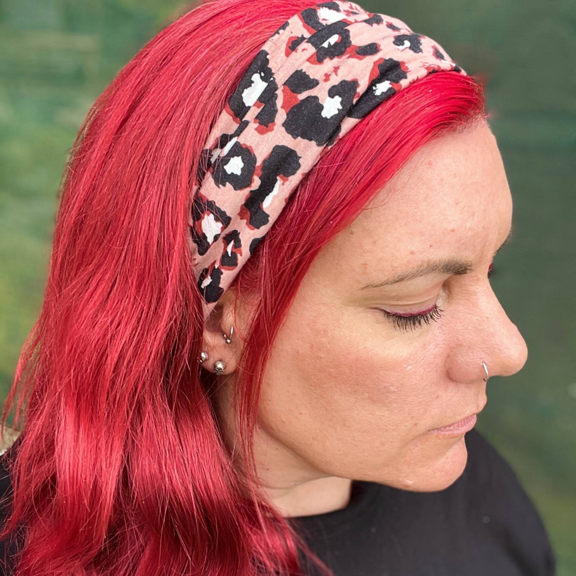 Pink and Black Leopard Stretch Headband