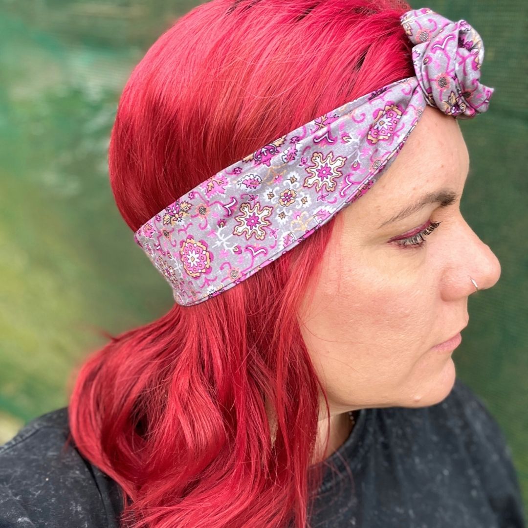 Purple Floral Wire Headwrap