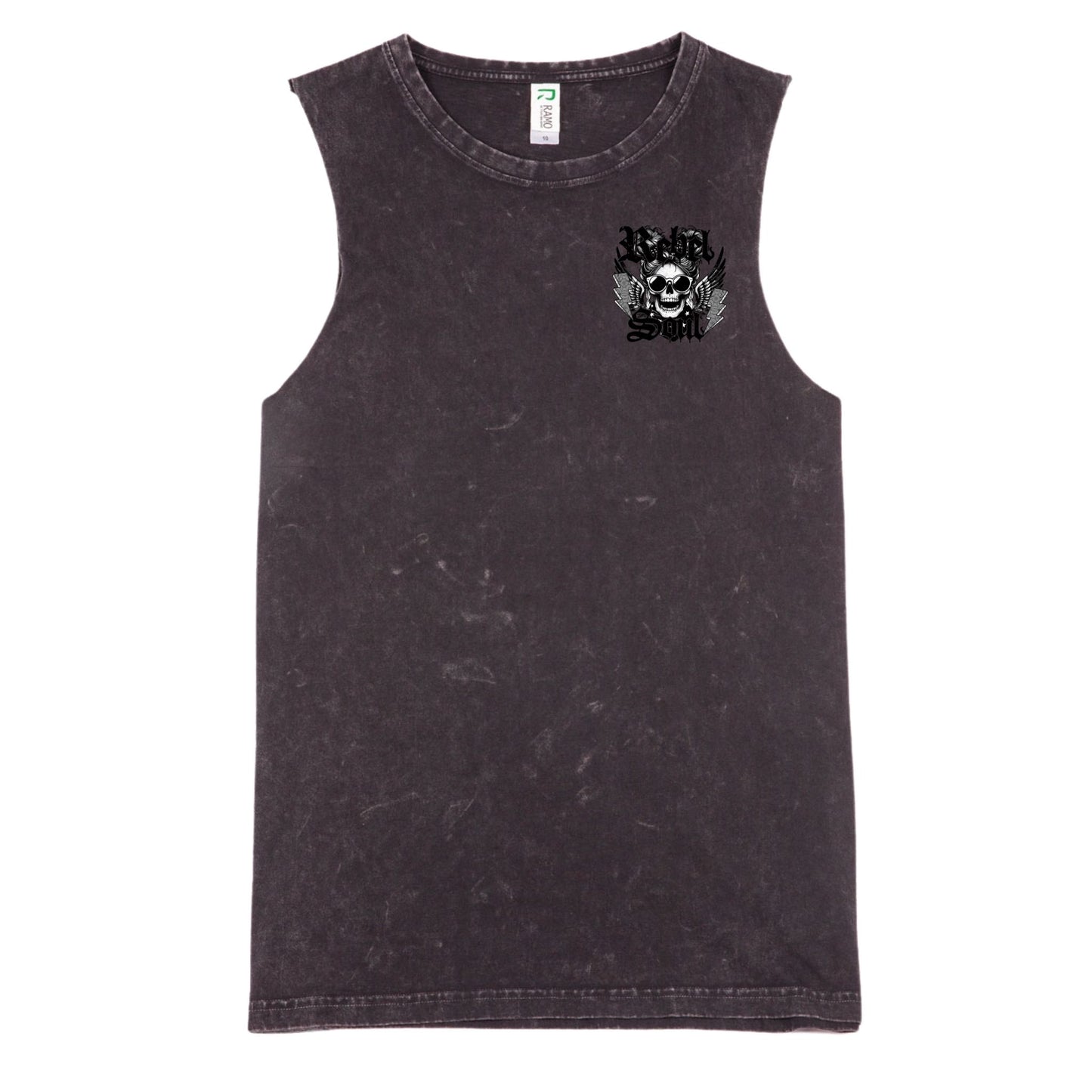 Rebel Soul Tank - Black Stone Washed