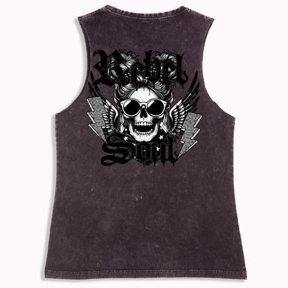 Rebel Soul Tank - Black Stone Washed