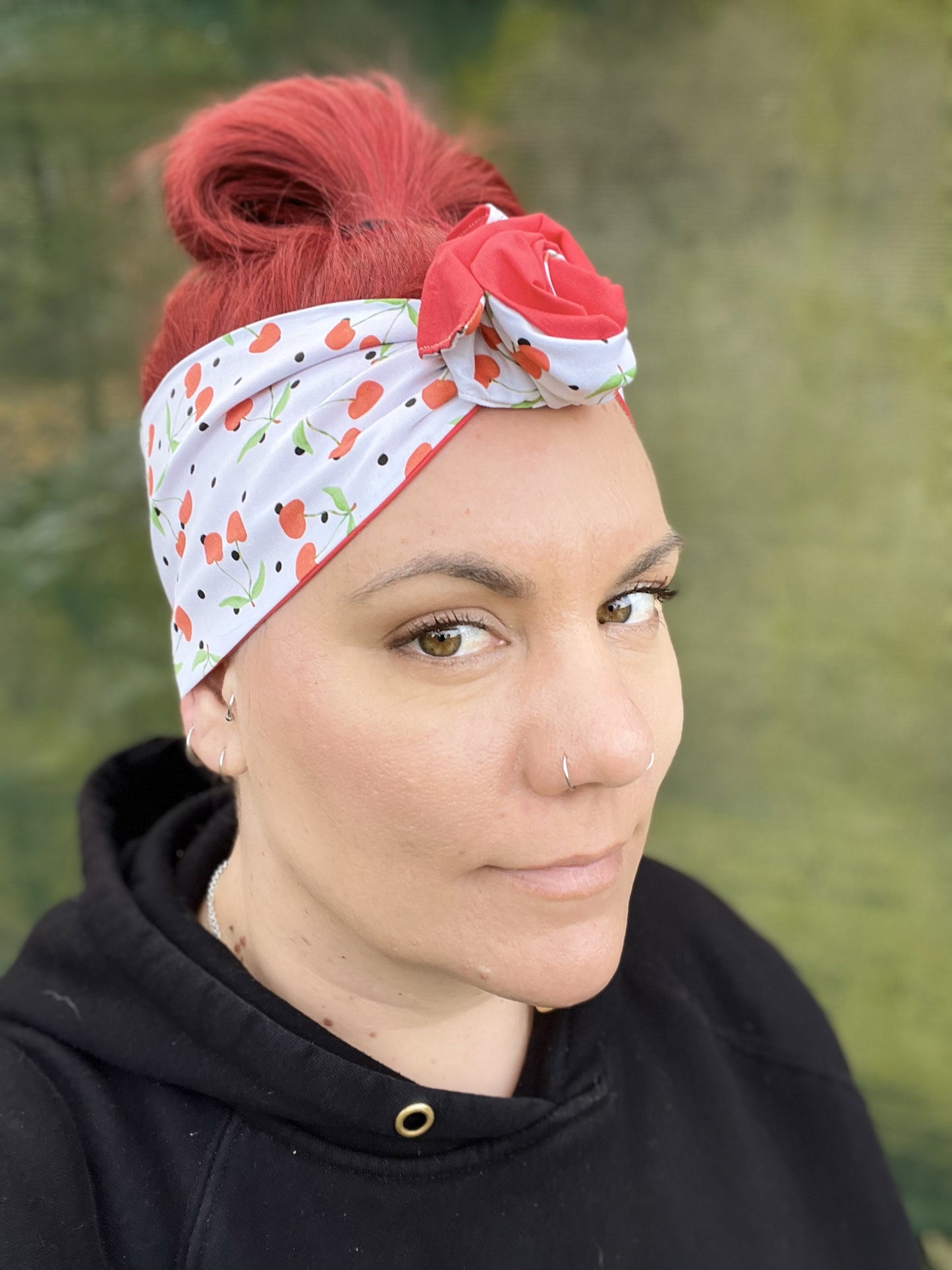 Red Cherry Reversible Wire Headband