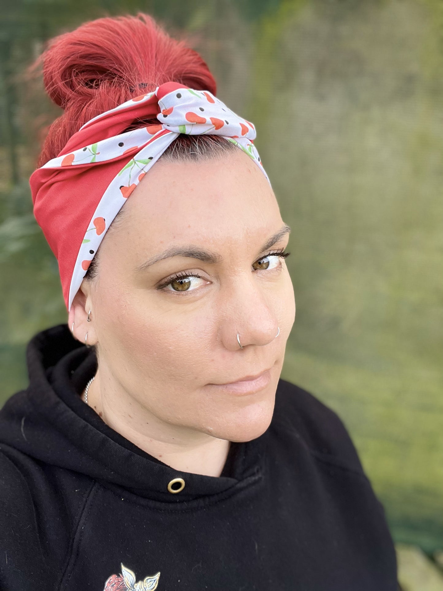 Red Cherry Reversible Wire Headband