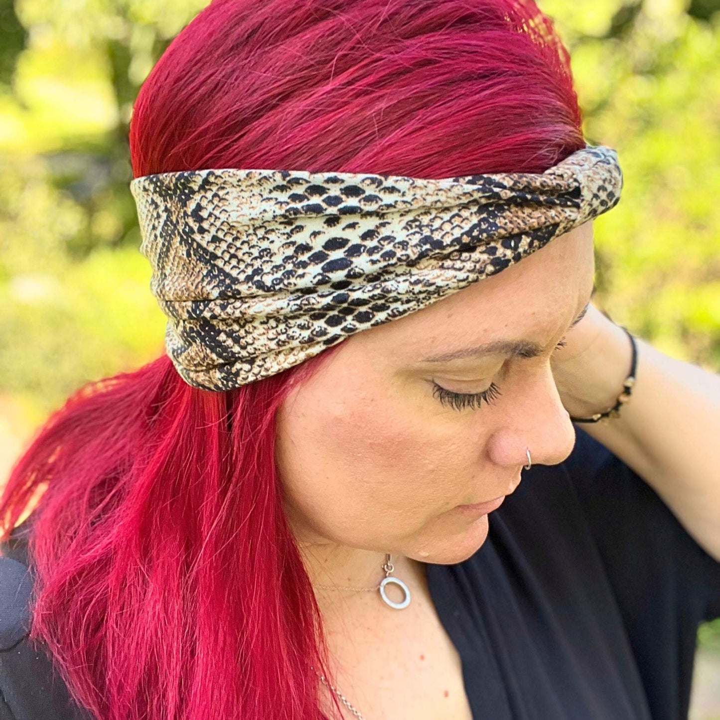 Snake Skin Extra Wide Cotton Headbands