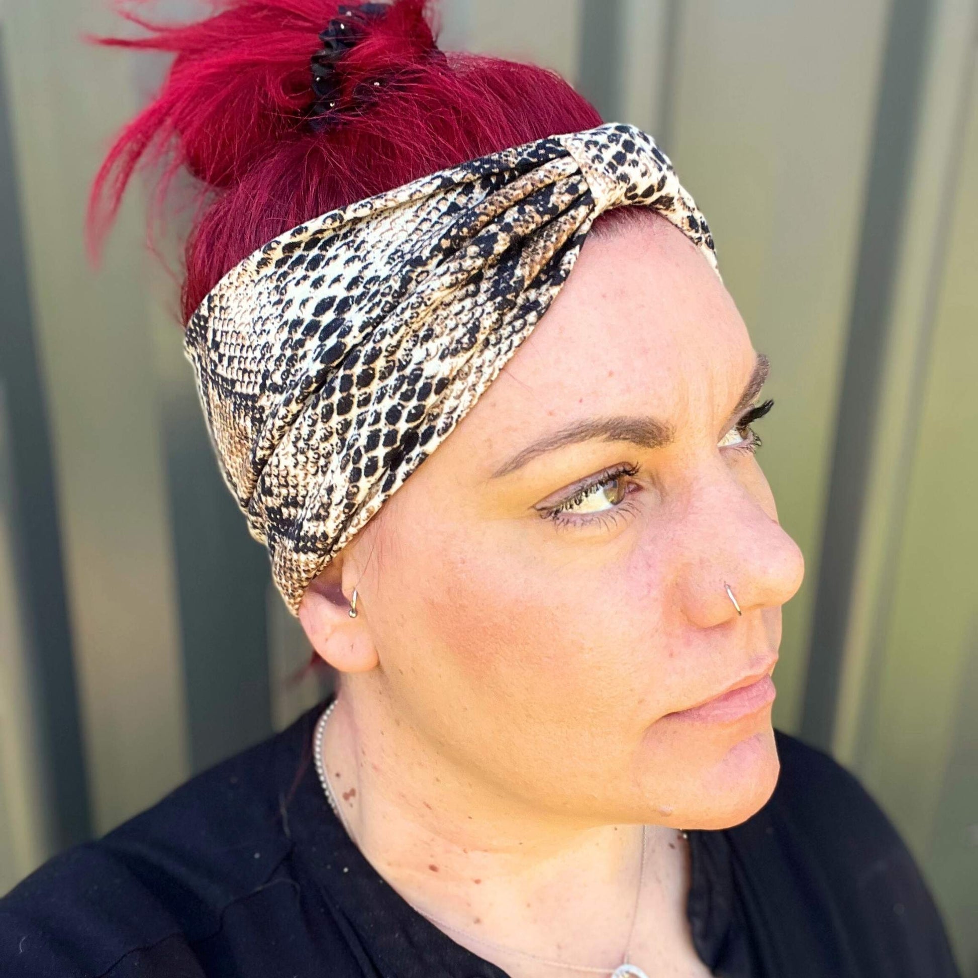 Snake Skin Extra Wide Cotton Headbands