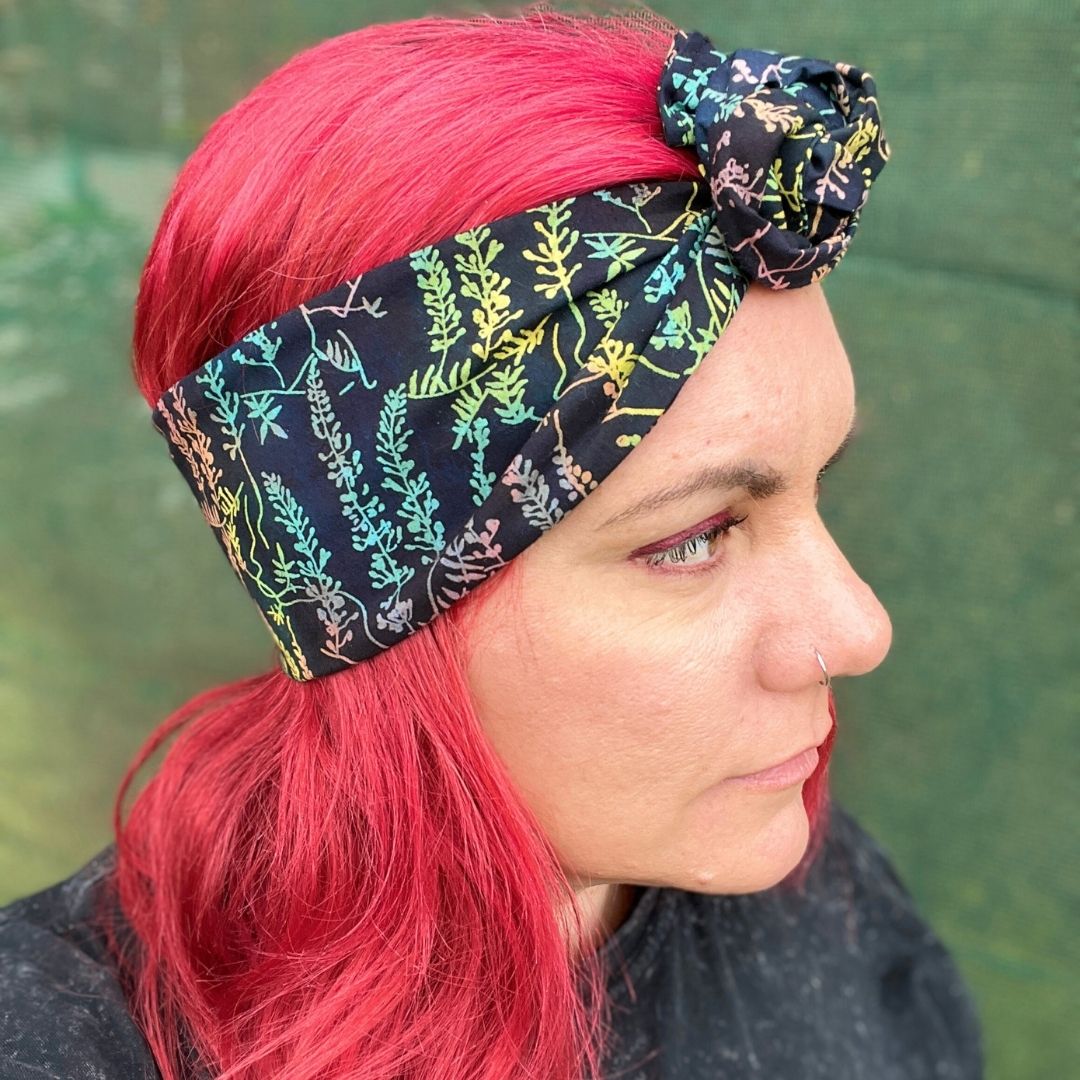 Tie Dye Fern Wire Headwrap