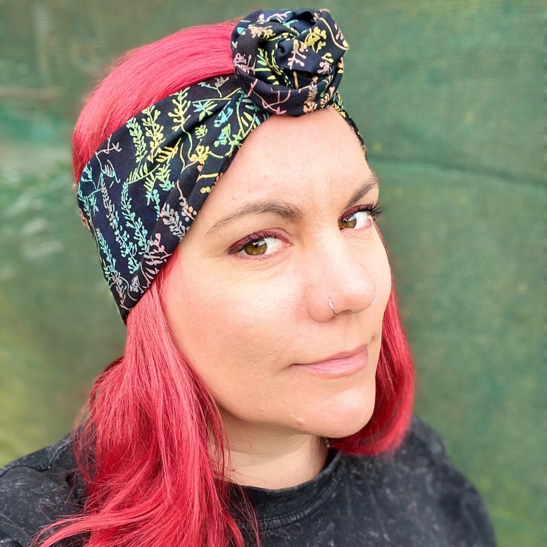 Tie Dye Fern Wire Headwrap