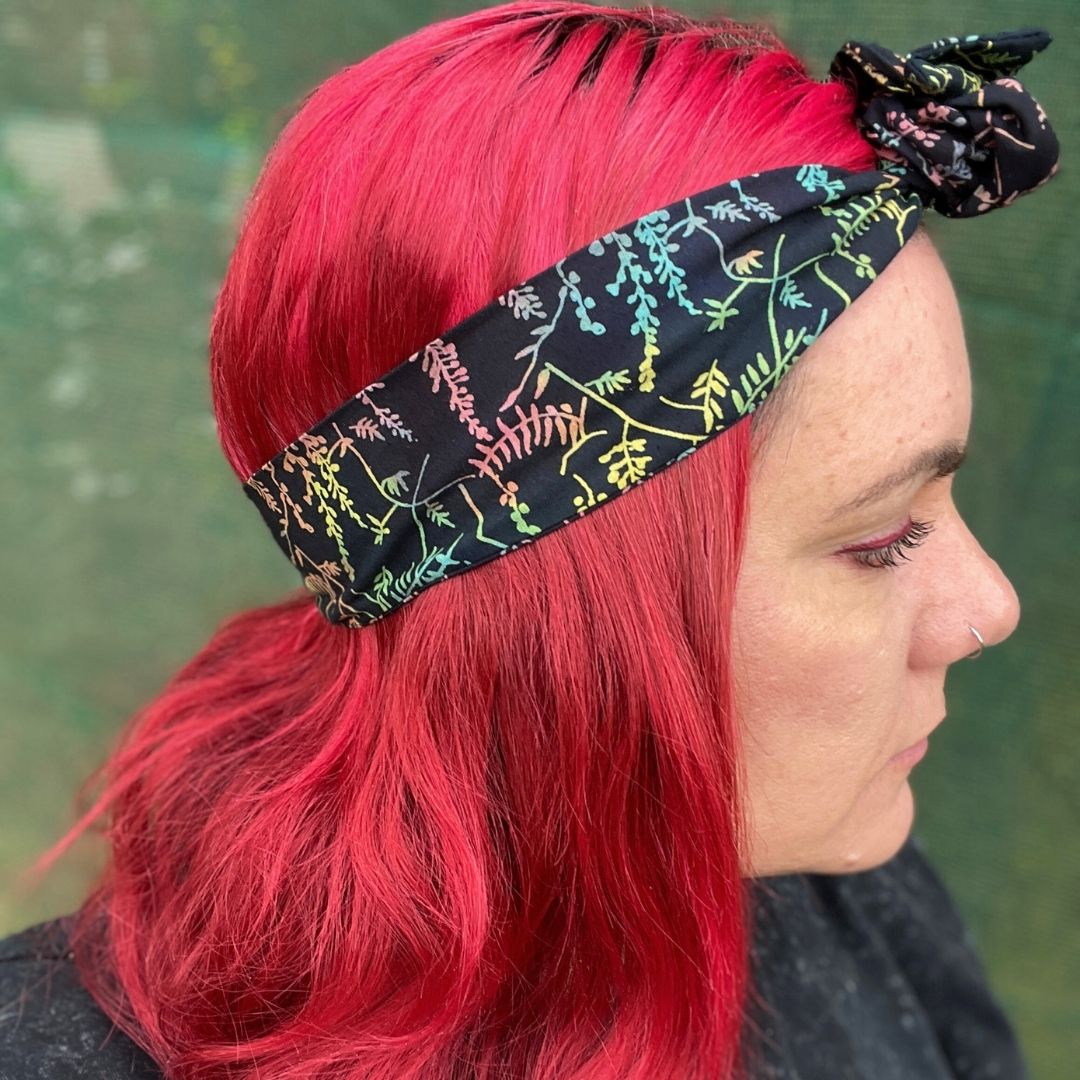 Tie Dye Fern Wire Headwrap