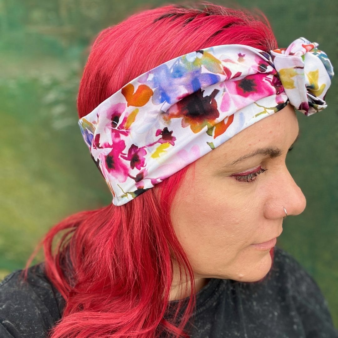 White Floral Wire Headwrap