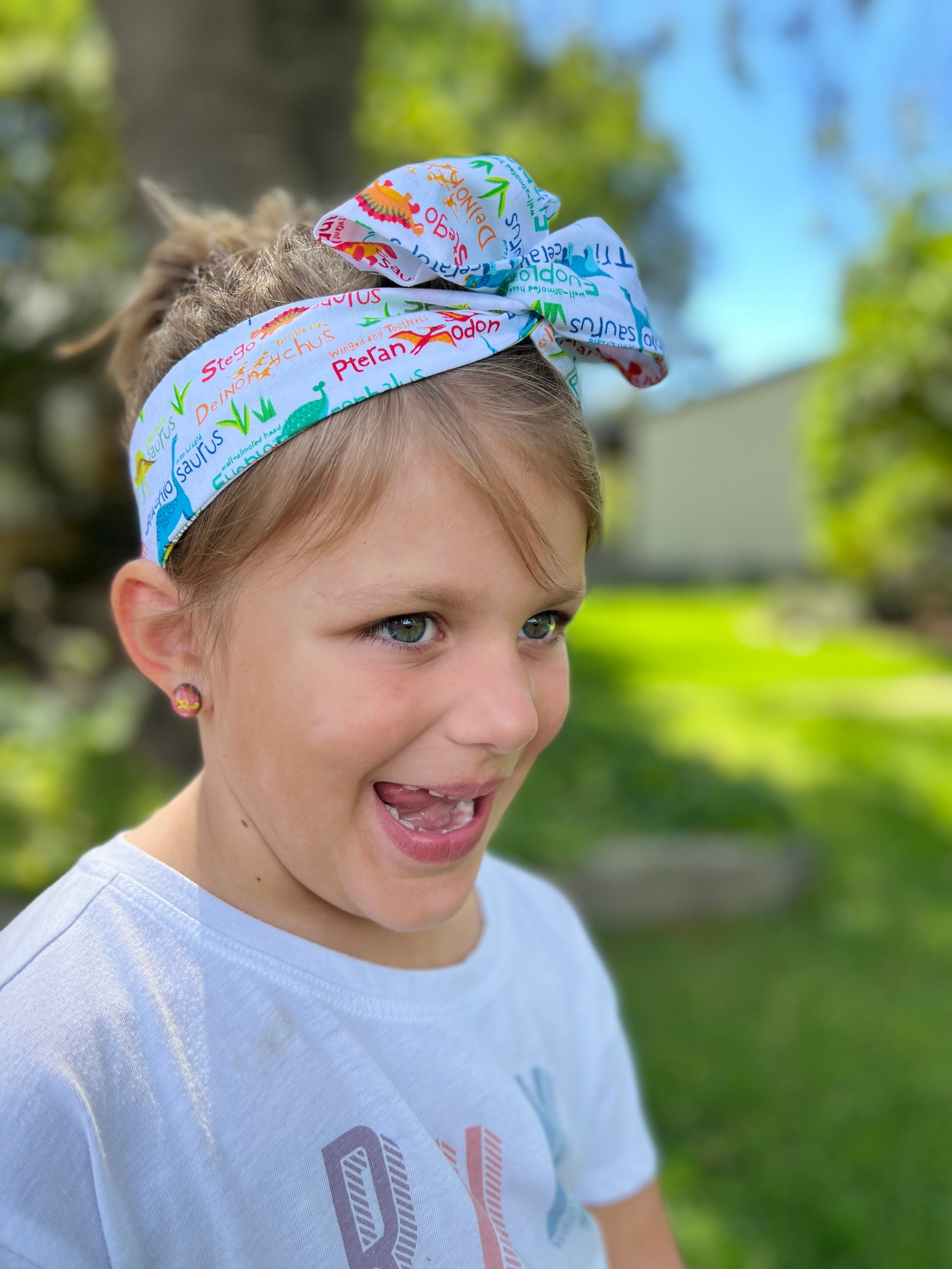 Dinosaur- Bae Kids Boho Wire Headband - Bae Bands Australia Twist Bow Wire Headband allows for your headband to stay in place all day with no headaches,