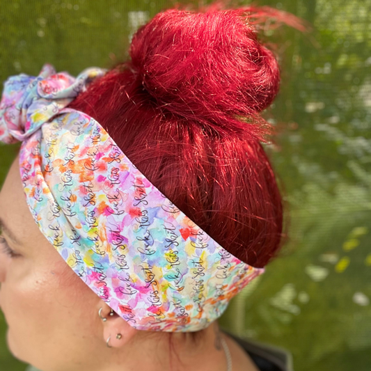 F**k this S**t Rainbow Leopard Wired Head Wrap