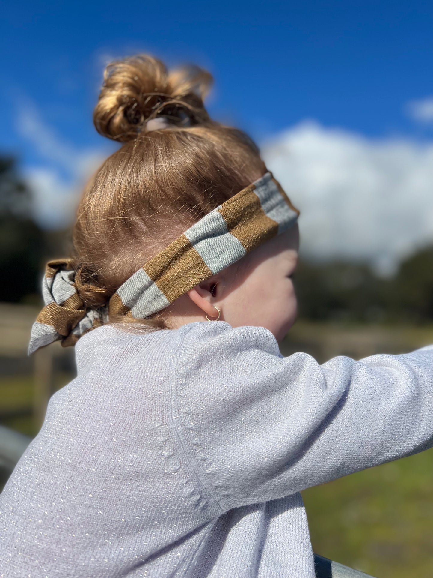 Grey & Gold Bae Kids Boho Wire Headband