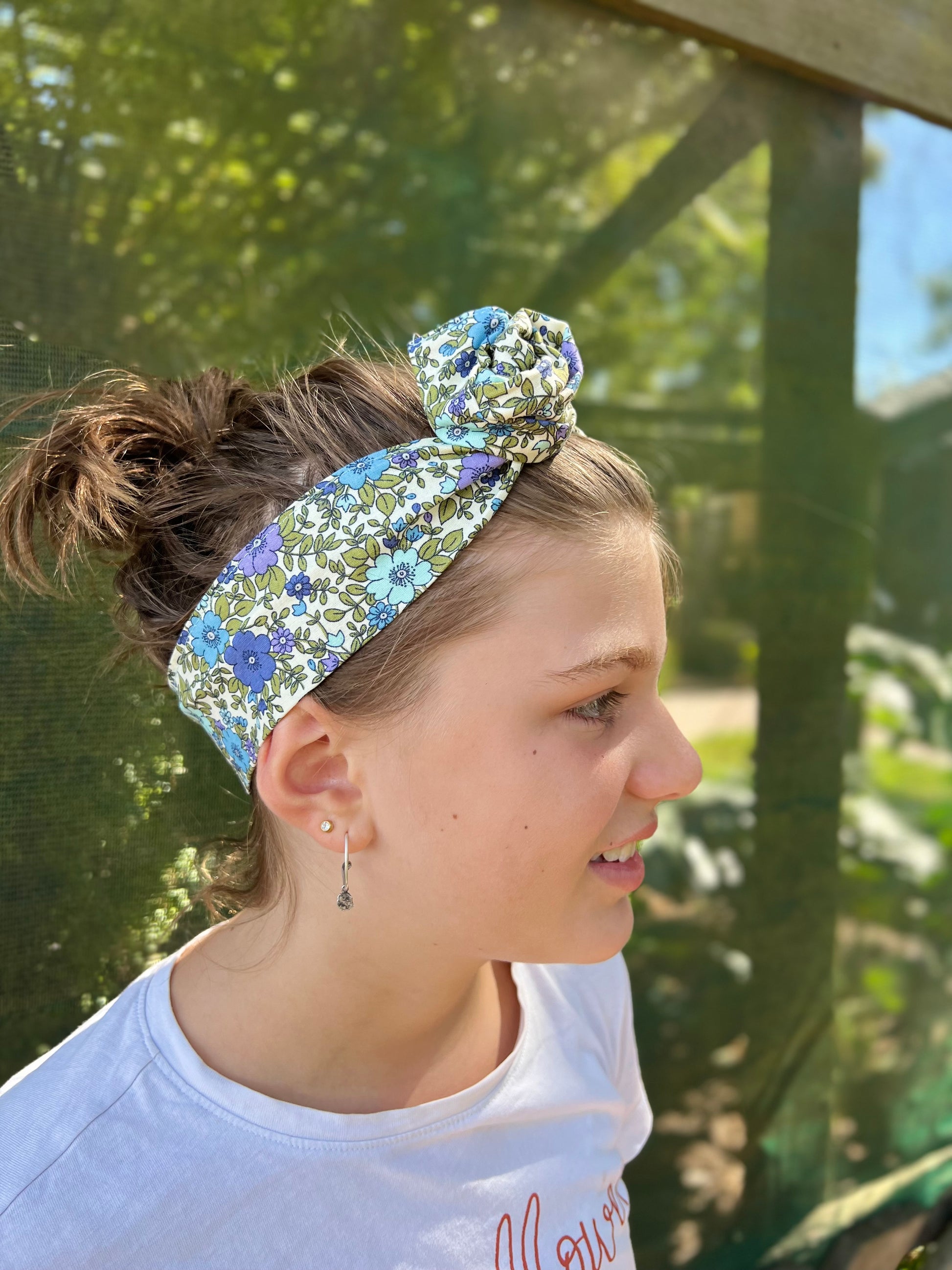 Purple Floral  -  Bae Kids Boho Wire Headband - Bae Bands Australia Twist Bow Wire Headband allows for your headband to stay in place all day with no headaches,