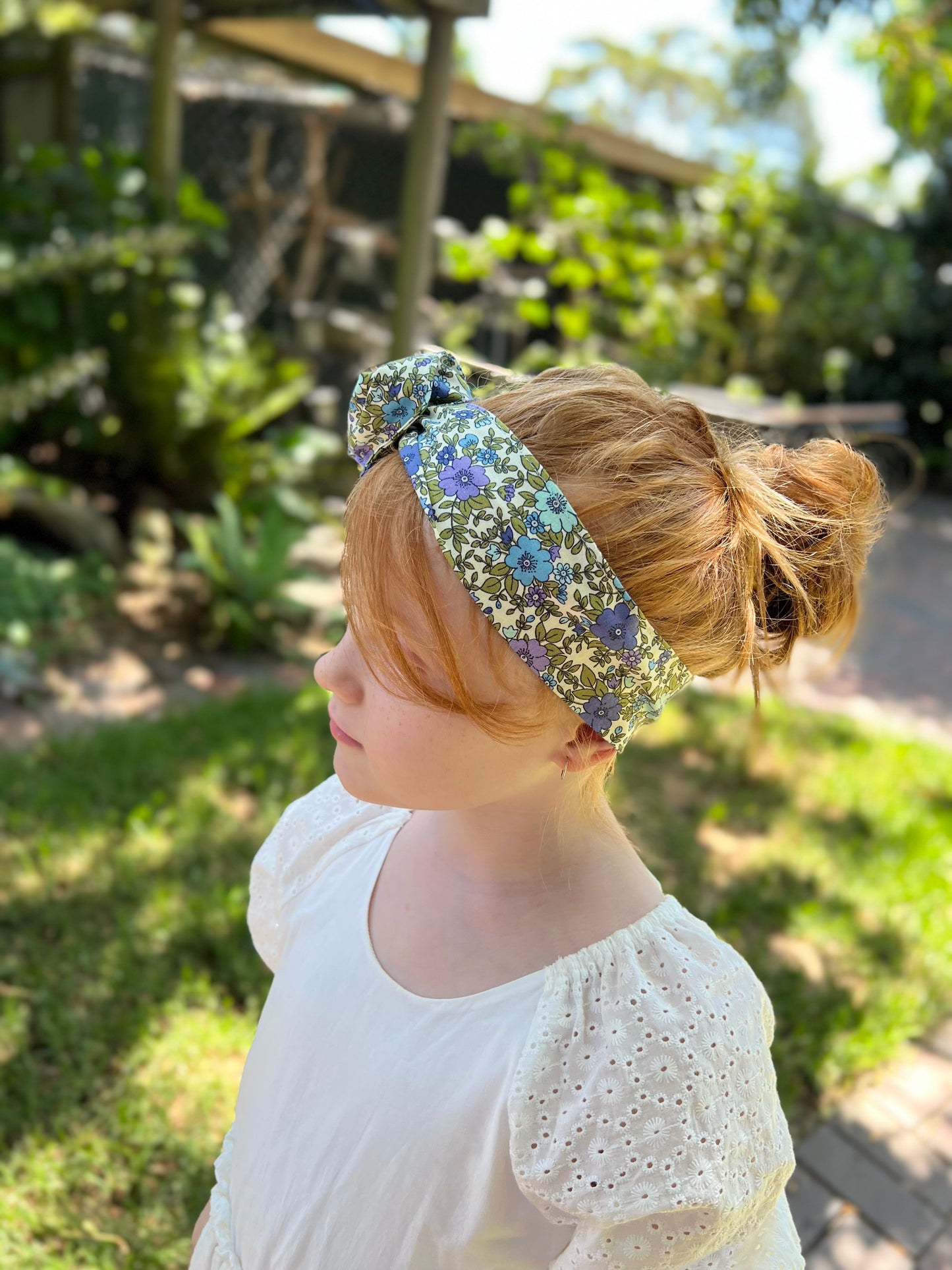 Purple Floral  -  Bae Kids Boho Wire Headband - Bae Bands Australia Twist Bow Wire Headband allows for your headband to stay in place all day with no headaches,