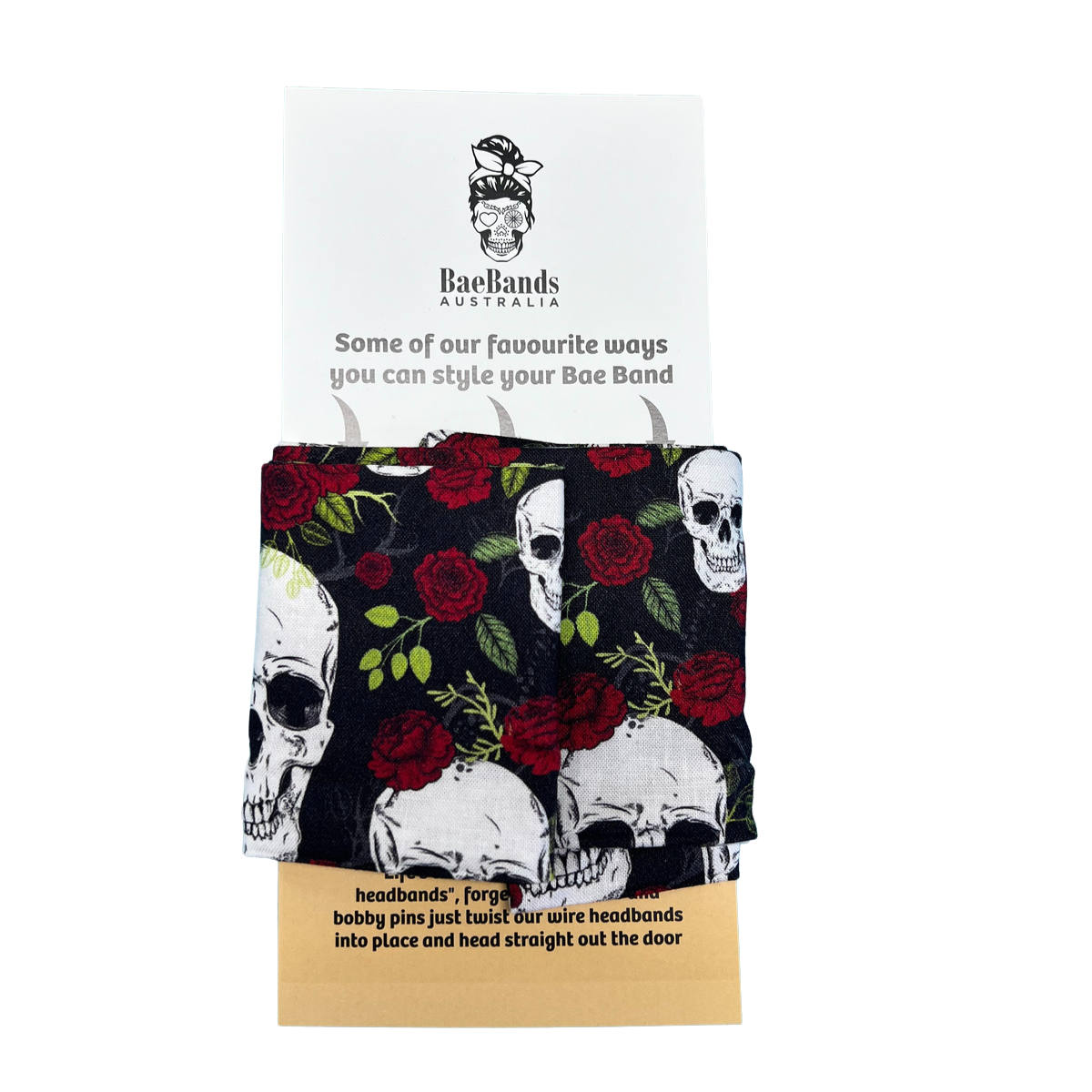 Skulls & Roses Wired Head Wrap